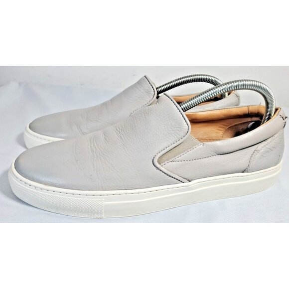 GREATS Brooklyn Italy The Wooster Slip on Bone Leather/Grey Wool. Size 8.5 - Picture 1 of 16